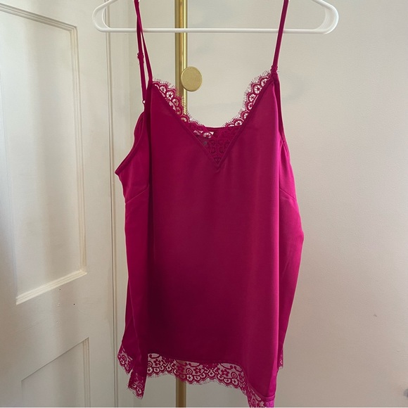 AND NWT Magenta Cami Tank Lace Trim & Adjustable Spaghetti Straps - Picture 3 of 17